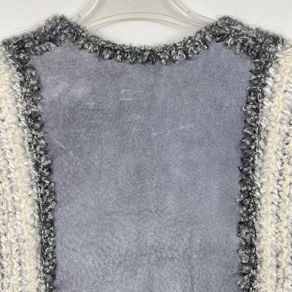 Vintage mLm Canadian Original Suede And Knit Vest Women M Gray Leather Boho Art - Picture 8 of 10
